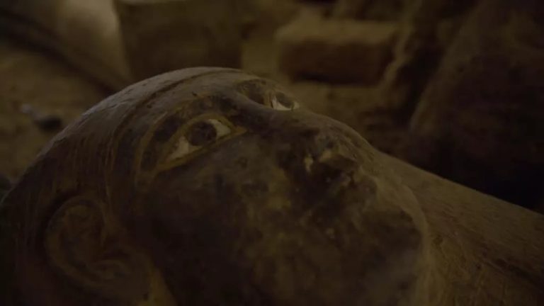 13 mummy coffins stacked in a well unearthed in ancient Egyptian necropolis