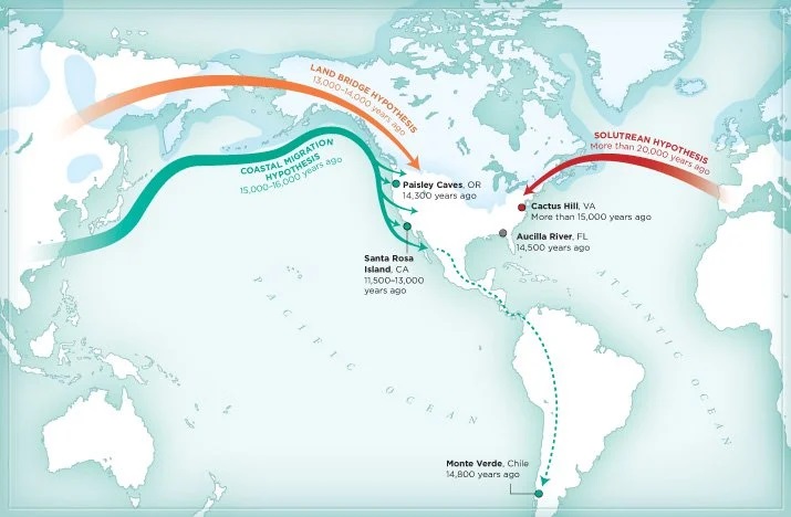 How did humans first reach the Americas?